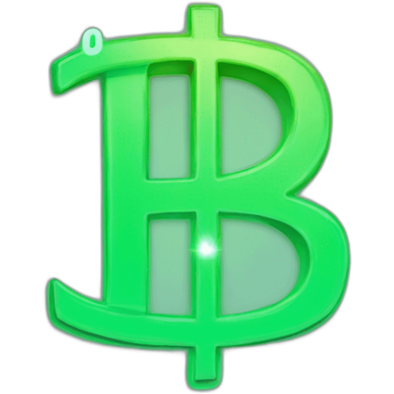 dollar sign, green of #08F9BF with neon glow of #08F9BF on it. emoji