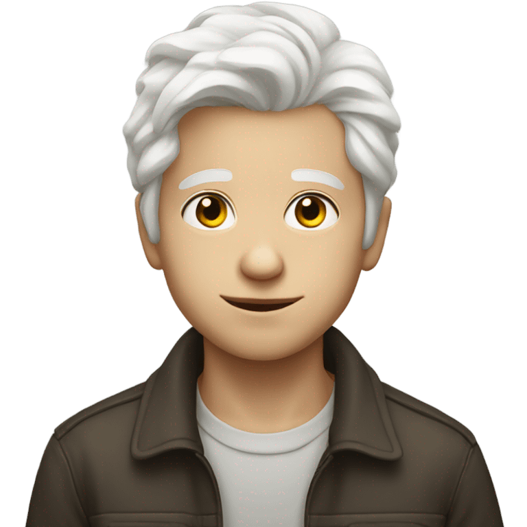 white haired boy portrait emoji