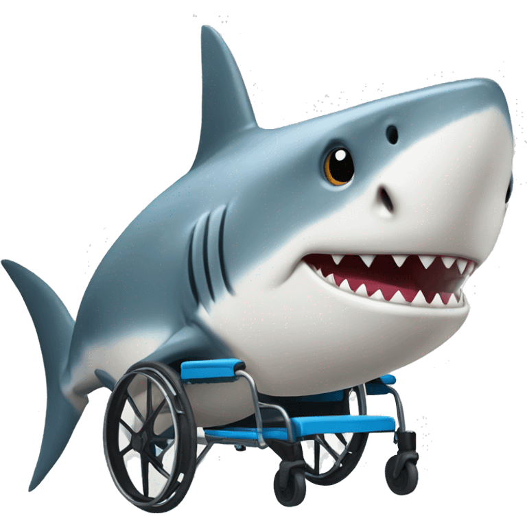 Shark with a wheelchair  emoji