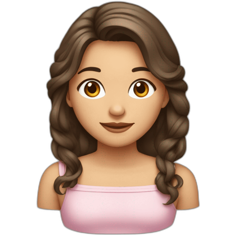 Fille brune cheveux long déguisé en père Noël emoji