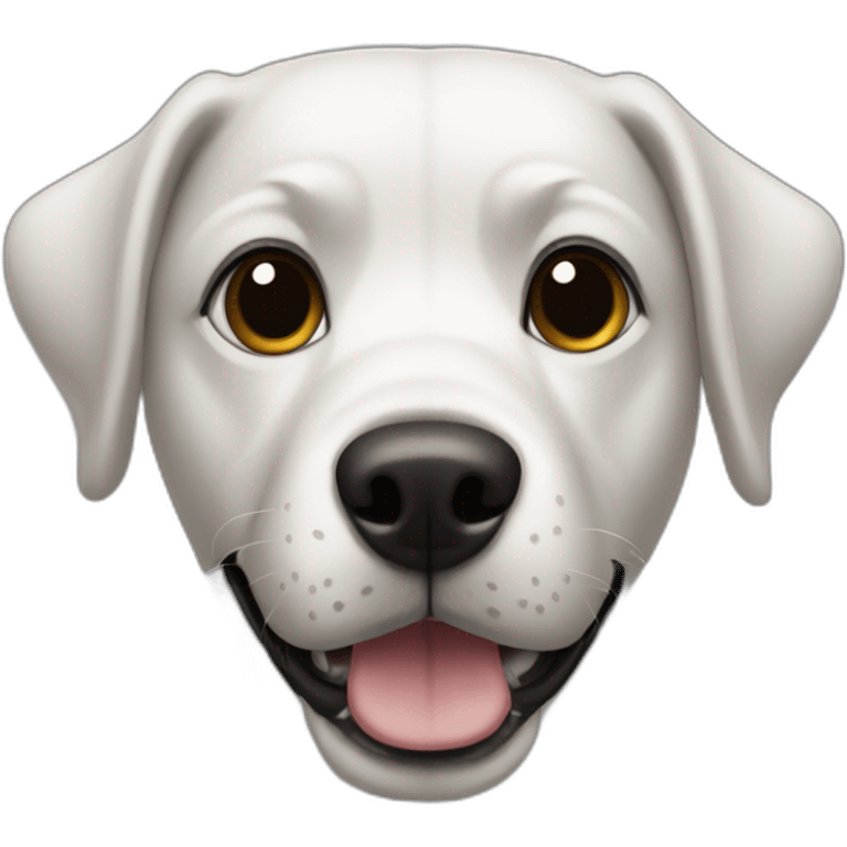 dog with black head and white body emoji