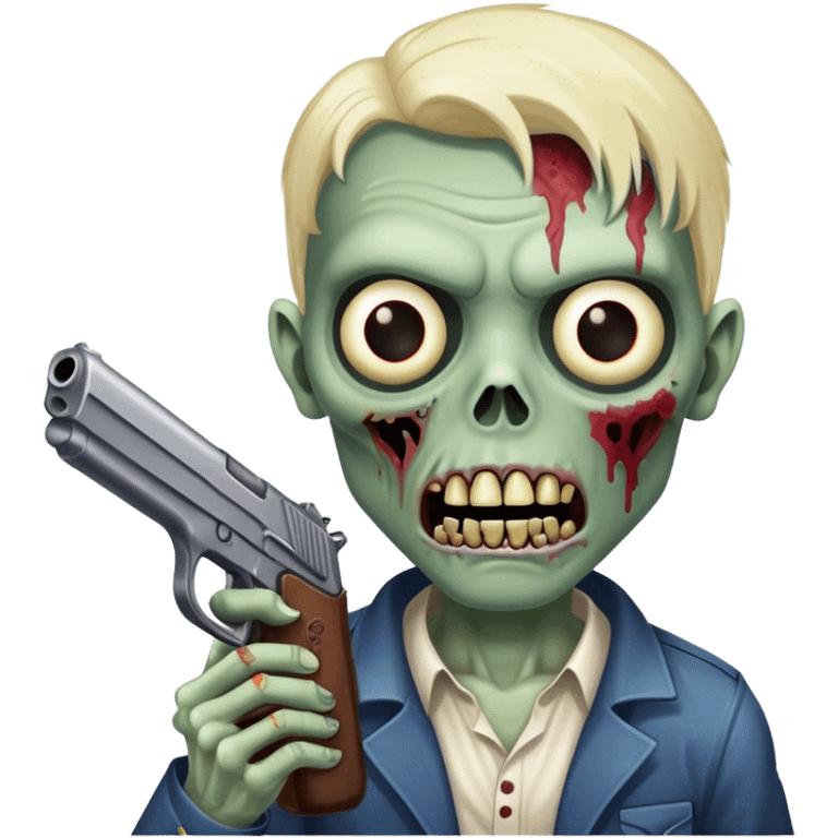 Zombie holding gun emoji