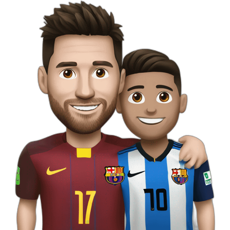 Messi avec Ronaldo emoji