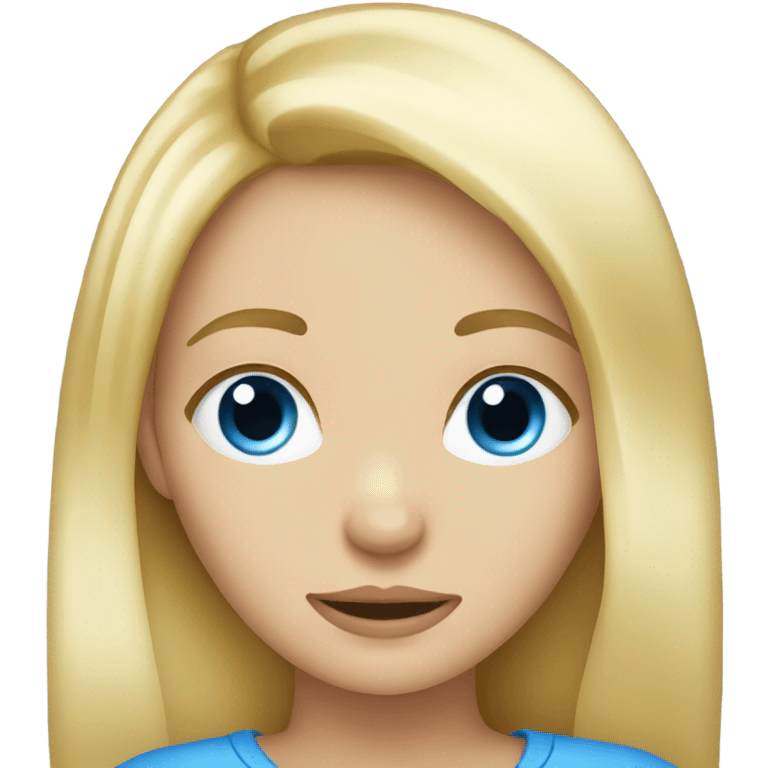 blonde girl with blue eyes being lazy emoji