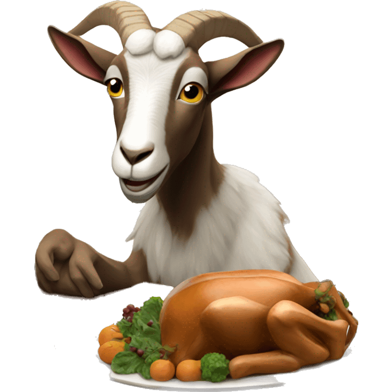 Goat eating thanksgiving dinner  emoji