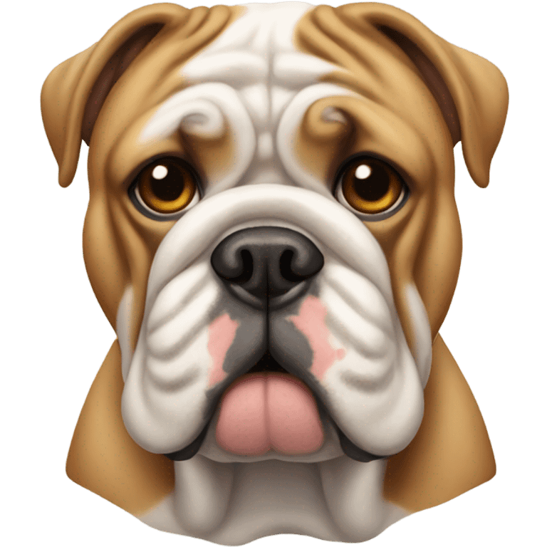 English bulldogs with  wrinkles emoji