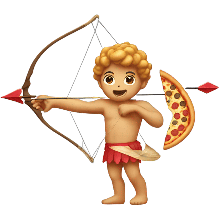 Cupid, who shoots pizza arrows with his bow emoji