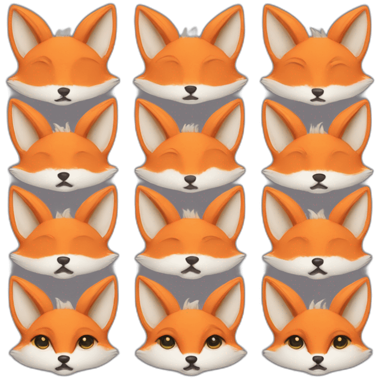 fox with 9 big lotusshaped tails at back emoji