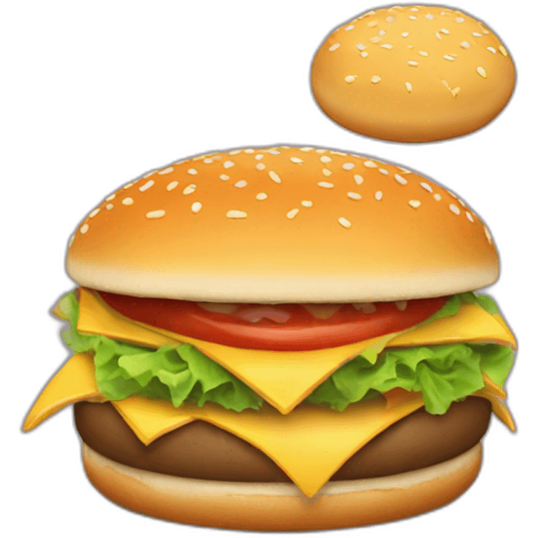 un hamburger qui mange un hamburger emoji