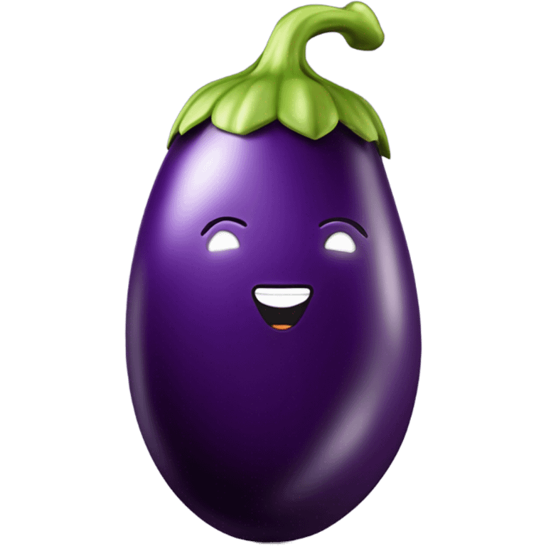 cheerful 3D eggplant emoji