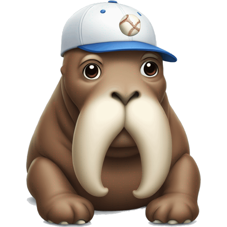 walrus with a baseball cap emoji