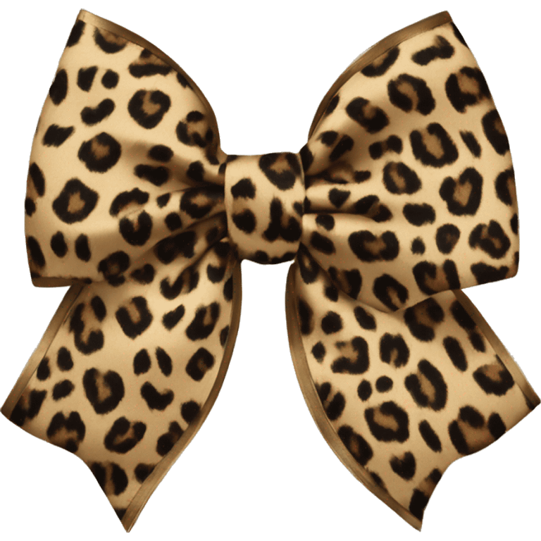 Leopard print satin bow emoji