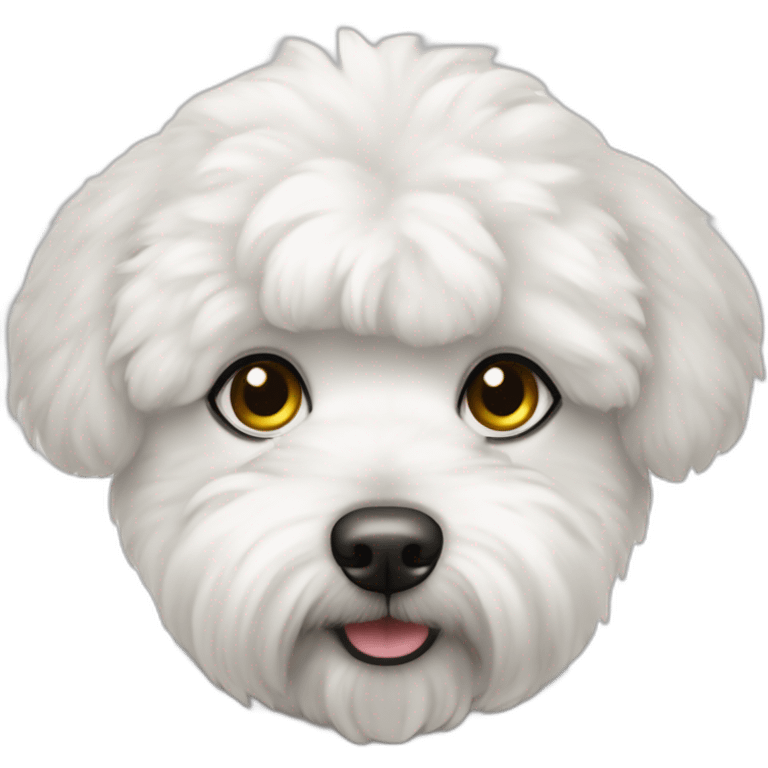 Un bichon avec ses poiles qui lui recouvrent les yeux emoji