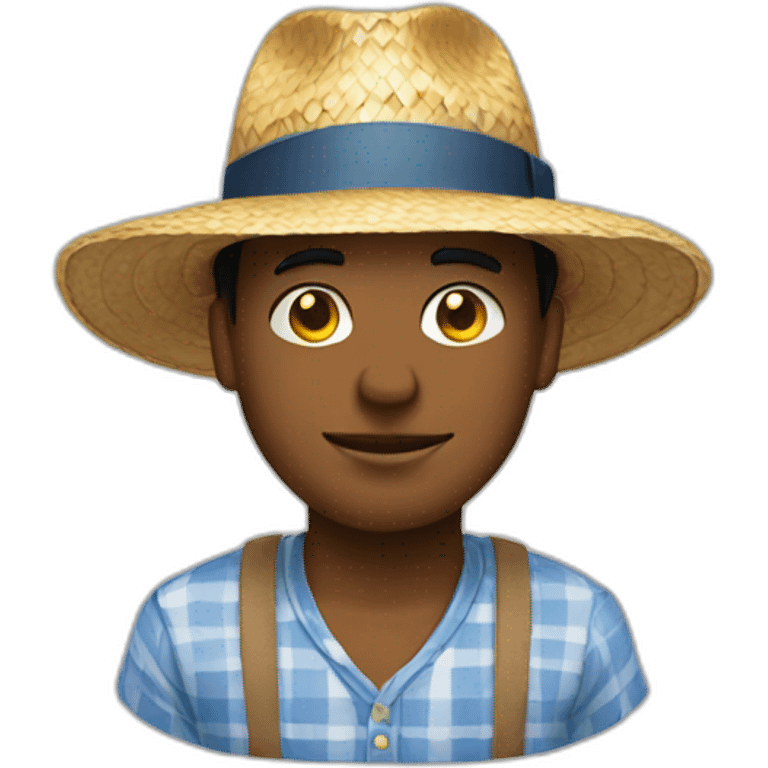 Man wearing a straw hat emoji