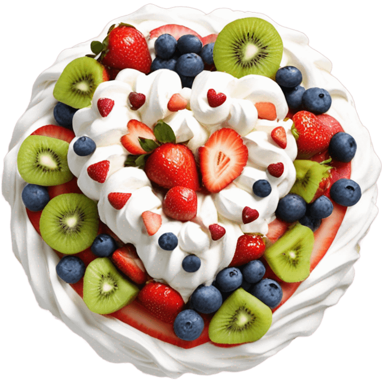 Heart shaped pavlova emoji