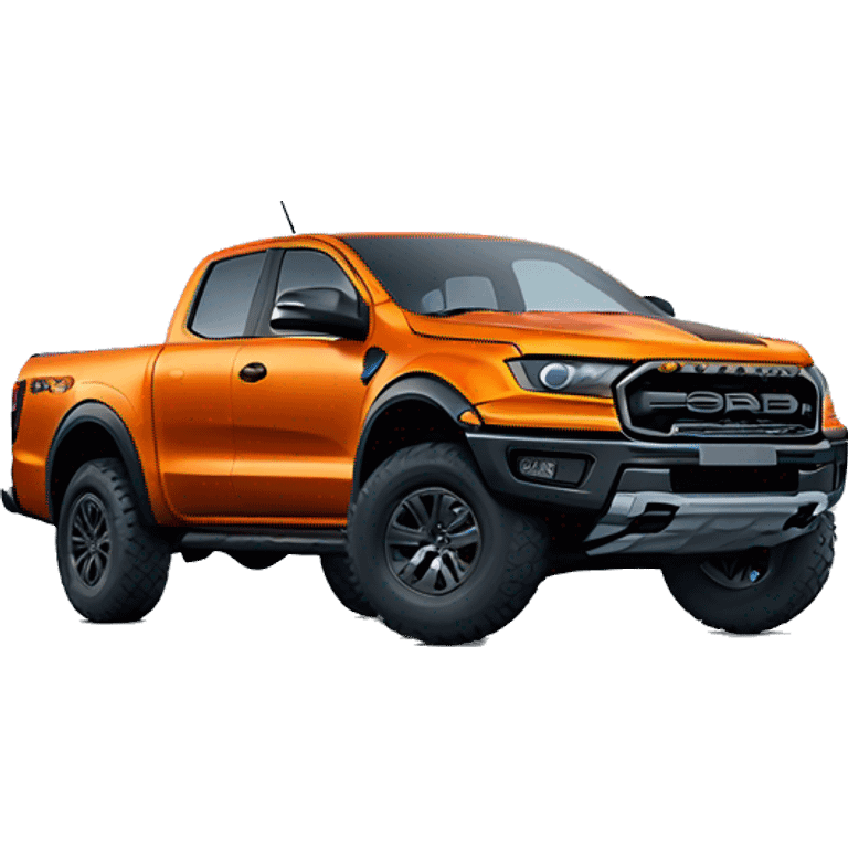 Ford ranger raptor orange truck emoji