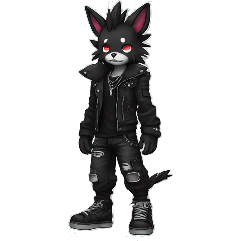 Dark Punk Edgy Cool FurSona Fakemon Full Body emoji