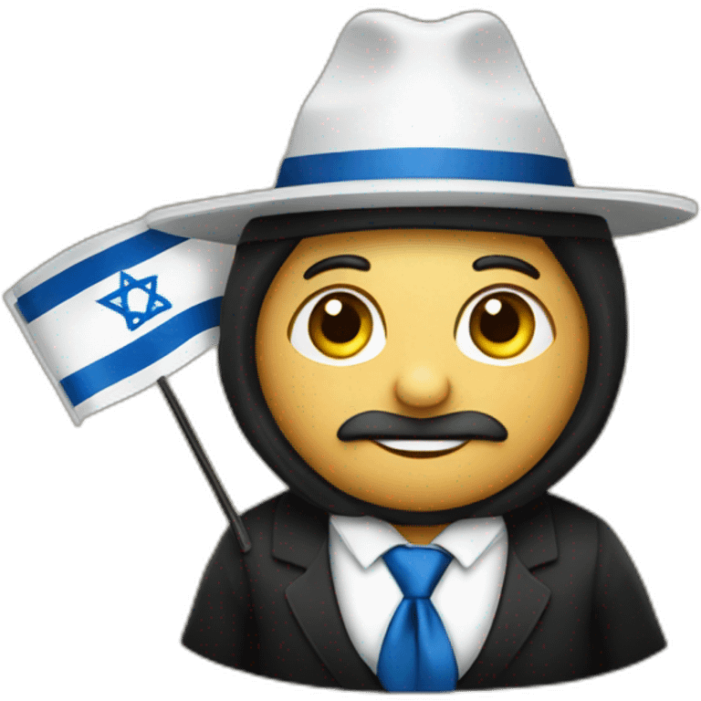 rabbin with kippa holding israel flag emoji