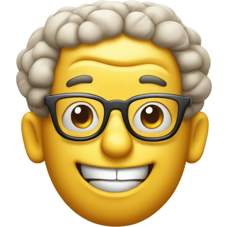 happy Brain with glasses  emoji