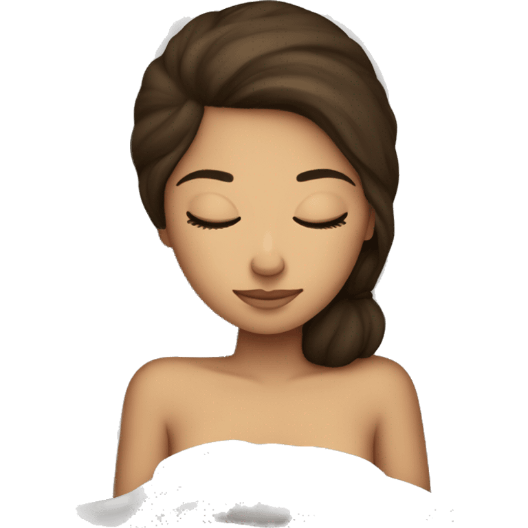 Brunette girl sleeping emoji