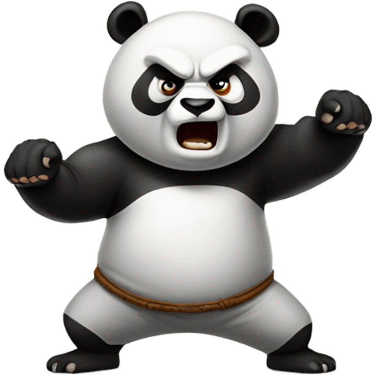 Angry panda doing a fighting stance emoji