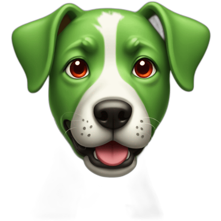 Green dog with red nose emoji