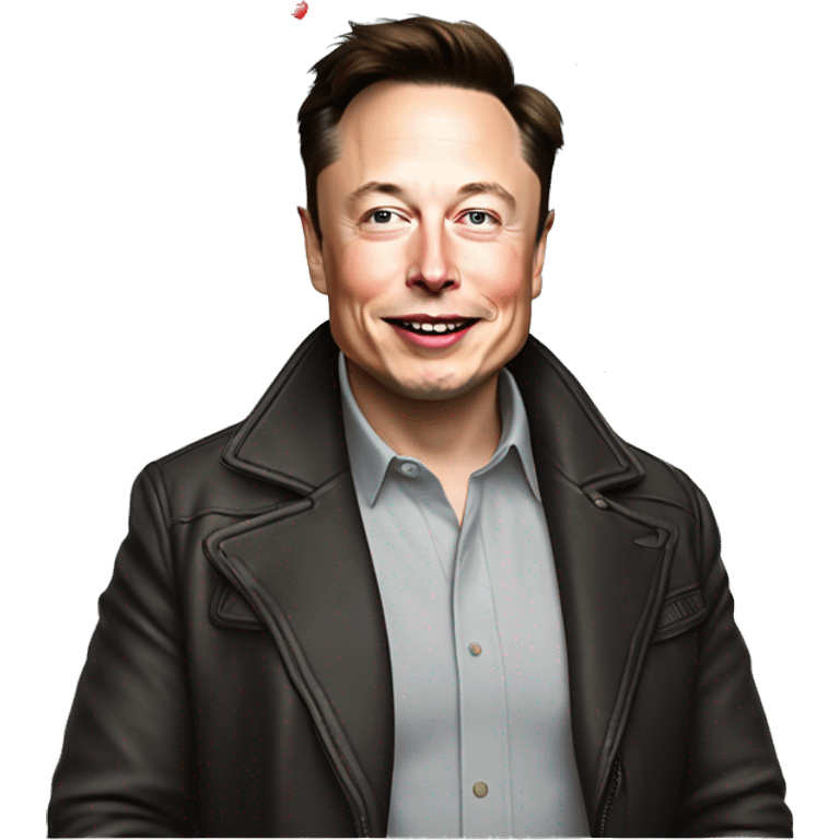 elon musk avec des cœurs autour de lui emoji