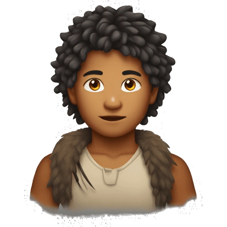 fire hair indigenous boy emoji