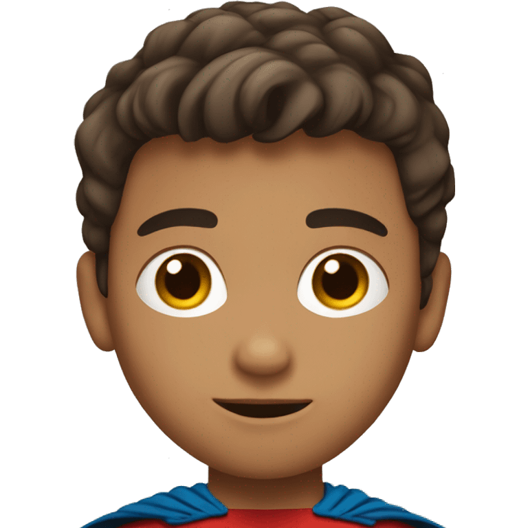 superhero, child, boy, short brown hair, brown eyes, hispanic emoji