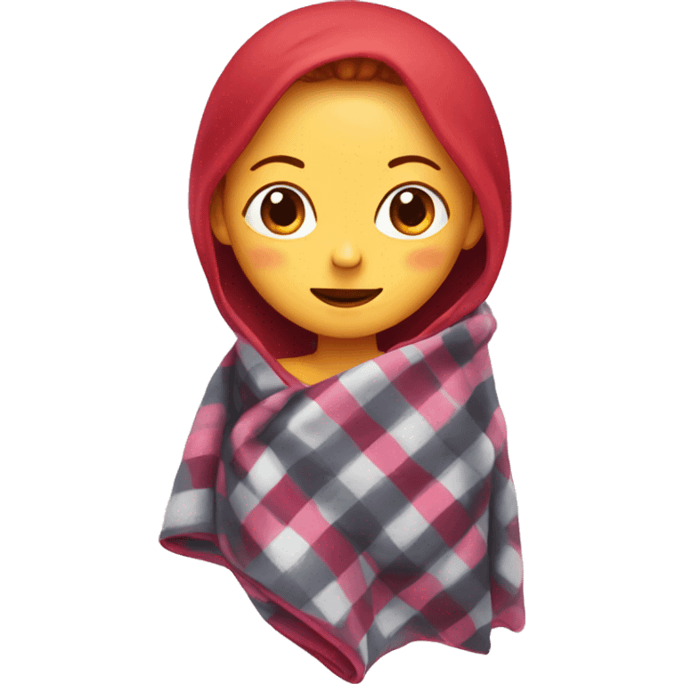 girl with cherry hair in a blanket emoji