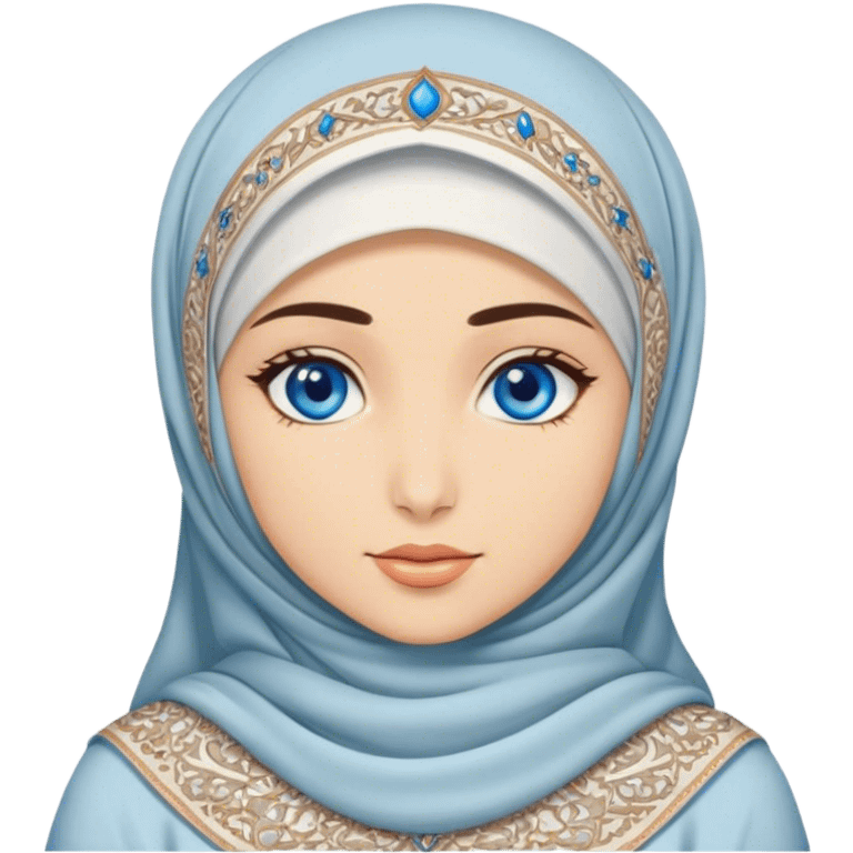 Turkish beautiful finish Konya girl blue eyes with hijab and islamic dress emoji