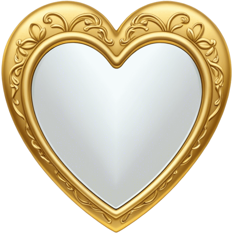 decorative gold heart mirror emoji