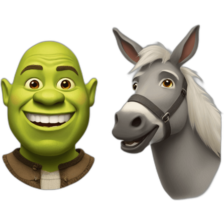 Shrek and a donkey emoji