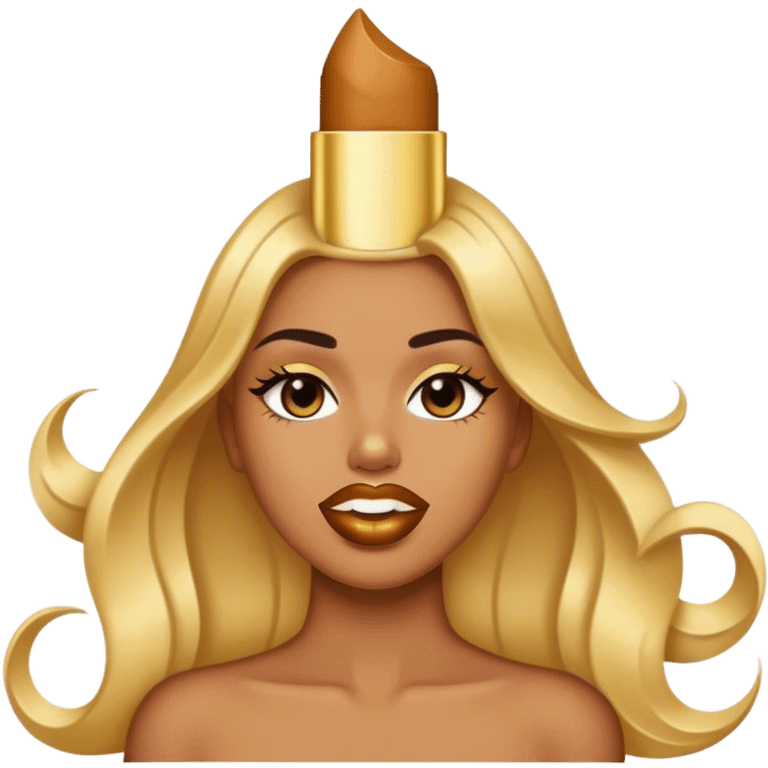 Gold lipstick emoji