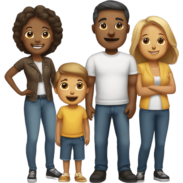 papa, mama y dos HIJOS emoji