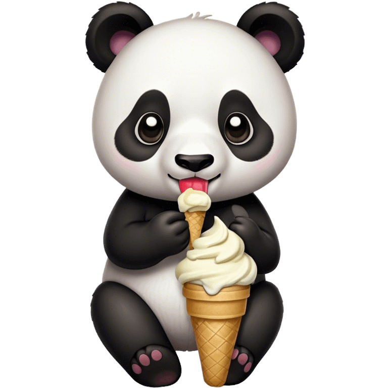 Panda eating ice cream emoji