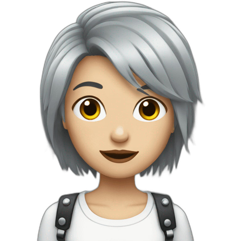 Gray hair punk girl emoji