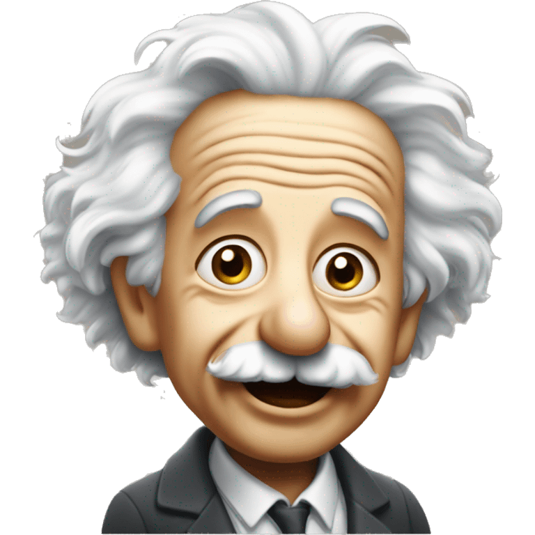 albert einstein with vawing hand and is happy emoji