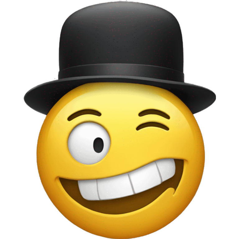 smiley with bowler hat emoji