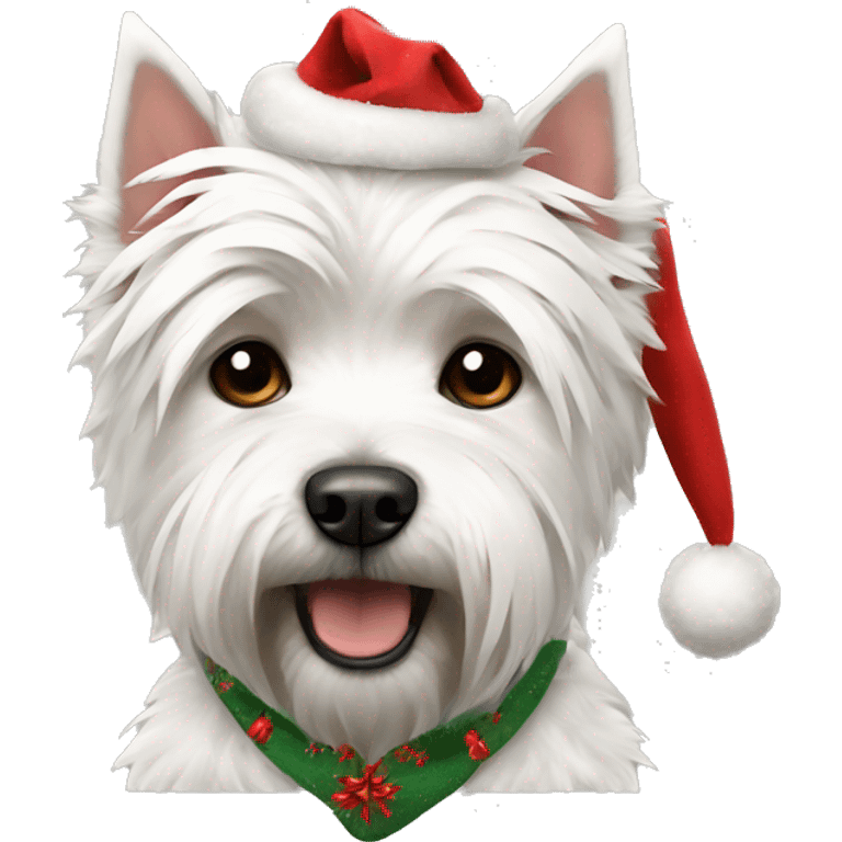 a west highland terrier wearing a christmas hoodie  emoji