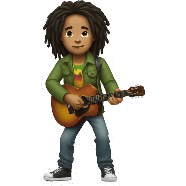 Bob marley as a kid with guitar emoji