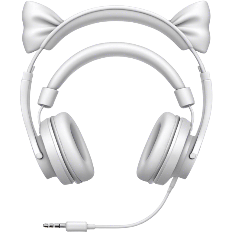 white headphones with white bows emoji