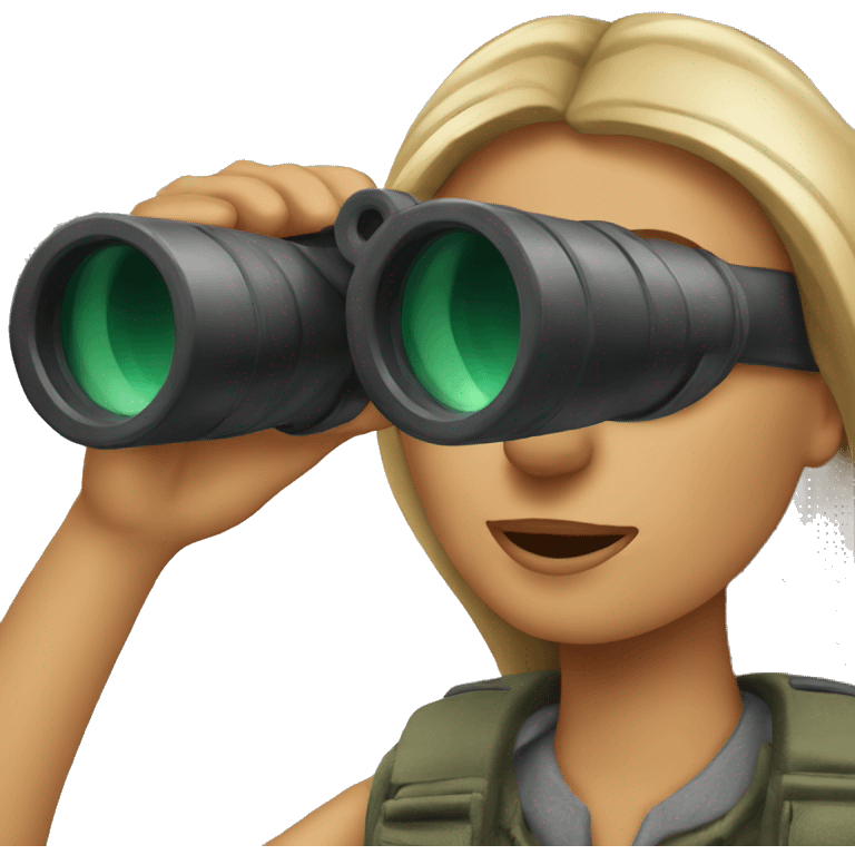 Woman with 
binoculars emoji