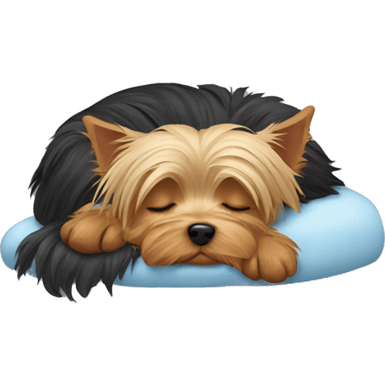 A yorkshire terrier dog is sleeping emoji