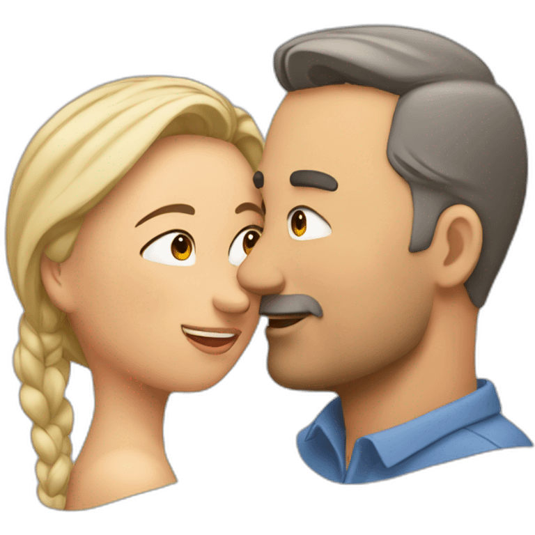 Husband kissing wife's head emoji