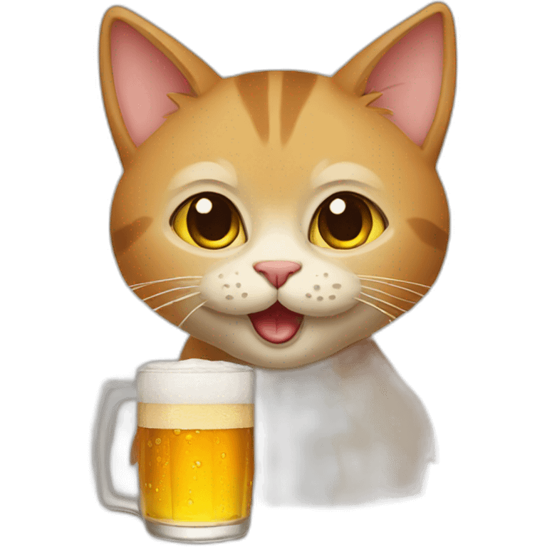 Cat drink beer emoji