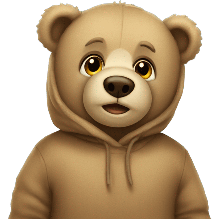 Teddy bear wearing a hody emoji