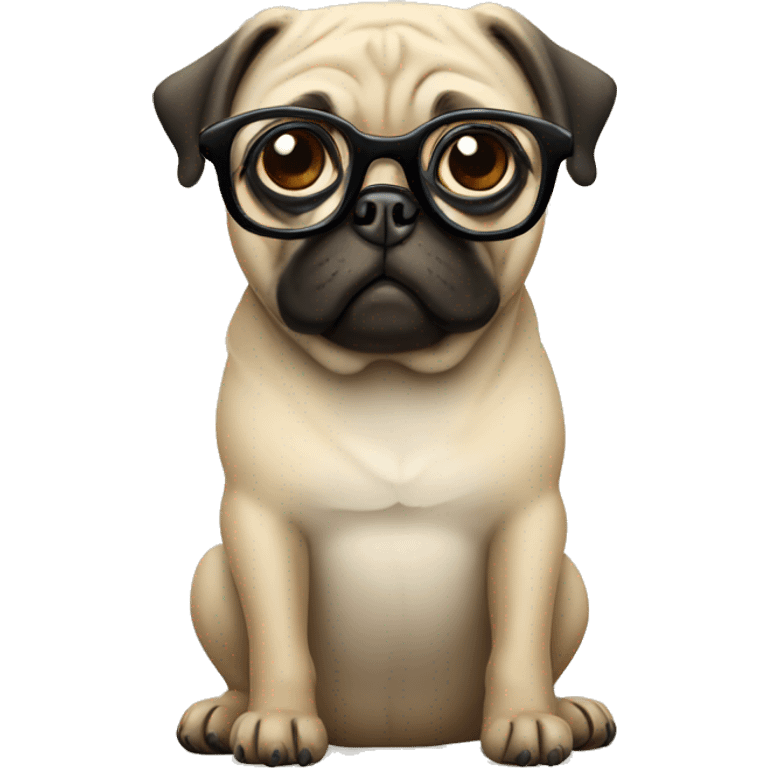 Pug with glasses emoji