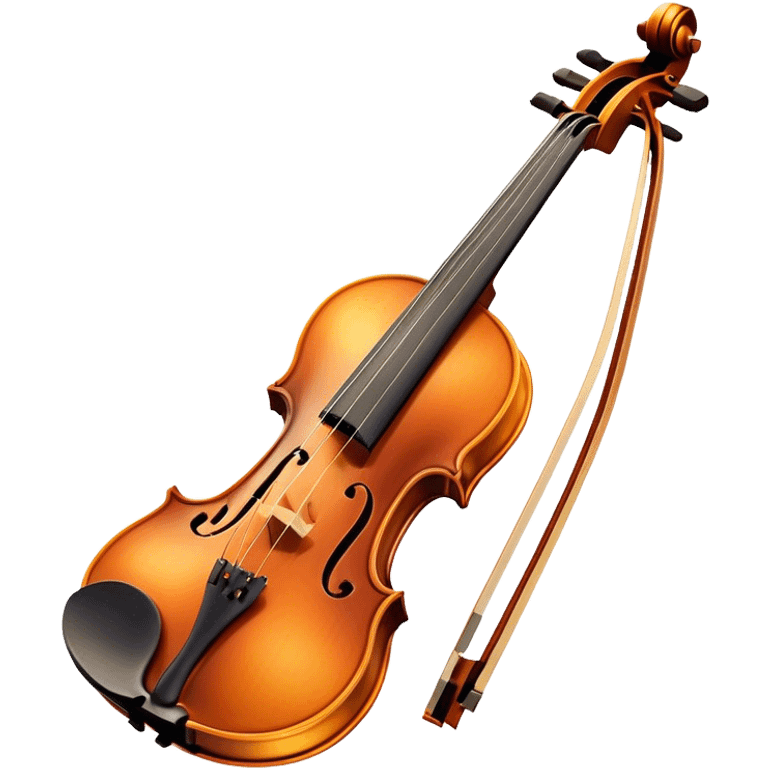 Cinematic Realistic Violin, rich polished wood with delicate curves, taut strings reflecting warm golden light, fine dust particles catching the glow, intricate f-holes adding elegance, glowing with an air of timeless beauty and musical soul. emoji