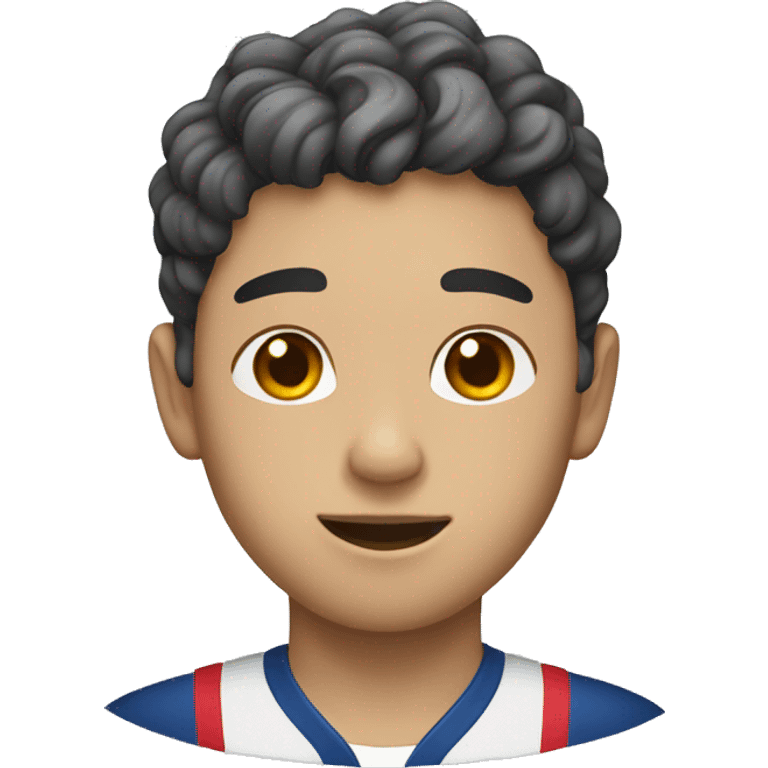 young guy with small wavy hair korean race suit emoji